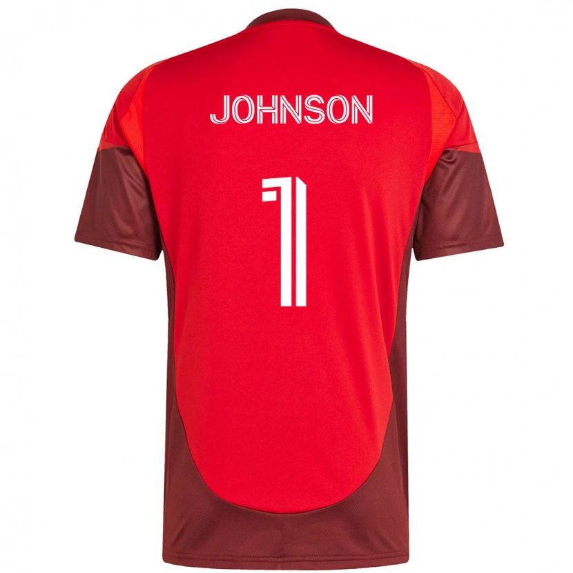 Danxen Kinderen Sean Johnson #1 Rood Wit Thuisshirt Thuistenue 2025/26 T-Shirt