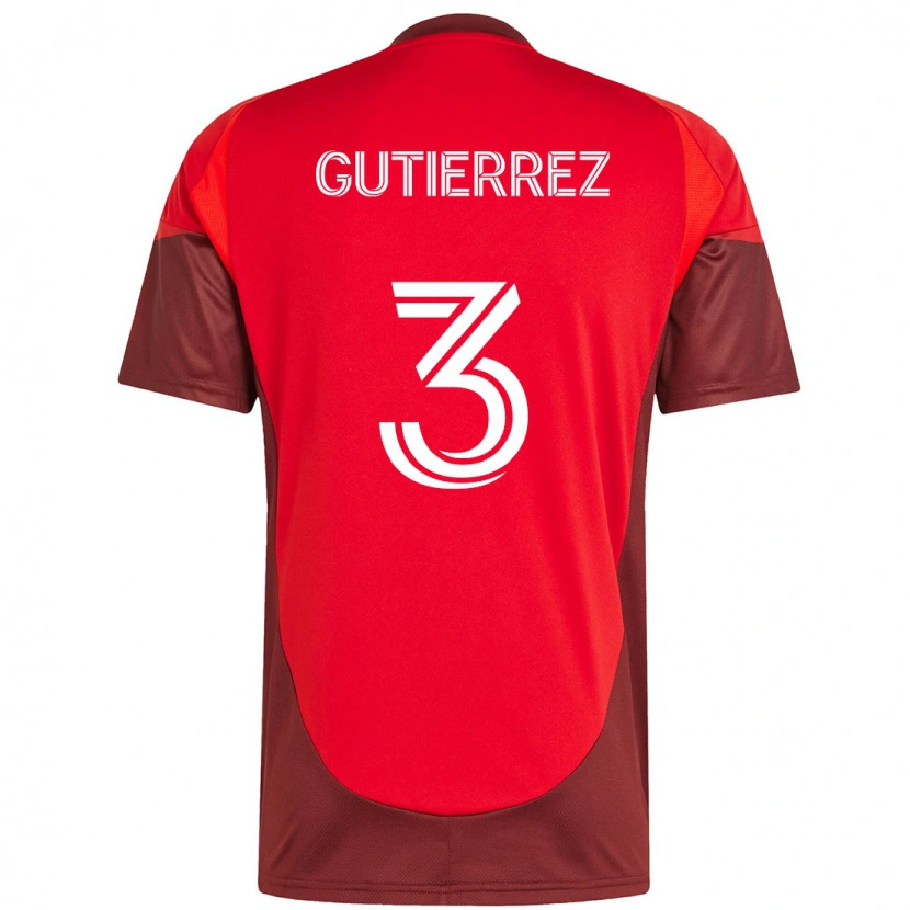Danxen Kinderen Cristián Gutiérrez #3 Rood Wit Thuisshirt Thuistenue 2025/26 T-Shirt