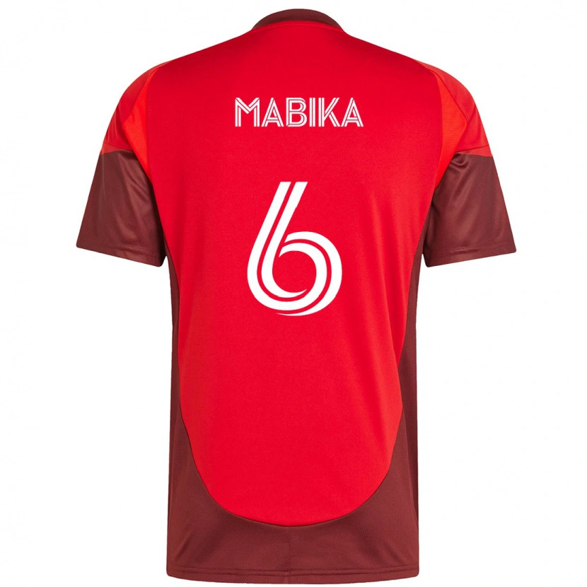 Danxen Kinderen Aimé Mabika #6 Rood Wit Thuisshirt Thuistenue 2025/26 T-Shirt