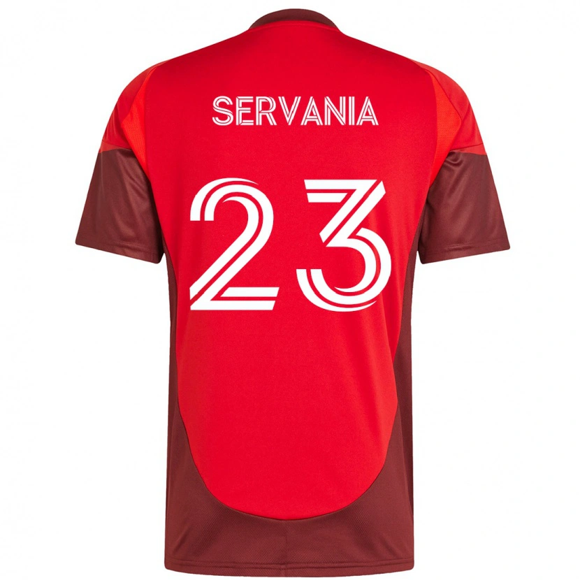 Danxen Kinderen Brandon Servania #23 Rood Wit Thuisshirt Thuistenue 2025/26 T-Shirt