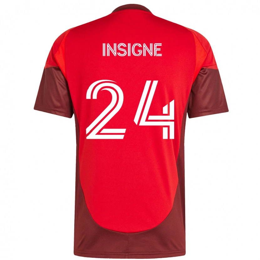 Danxen Kinderen Lorenzo Insigne #24 Rood Wit Thuisshirt Thuistenue 2025/26 T-Shirt