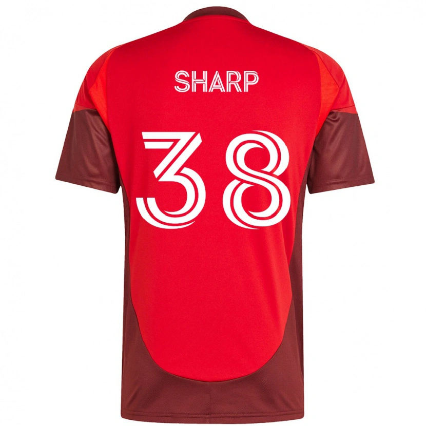 Danxen Kinderen Charlie Sharp #38 Rood Wit Thuisshirt Thuistenue 2025/26 T-Shirt