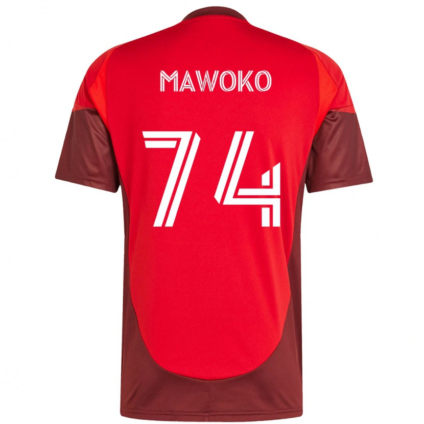 Danxen Kinderen Kundai Mawoko #74 Rood Wit Thuisshirt Thuistenue 2025/26 T-Shirt
