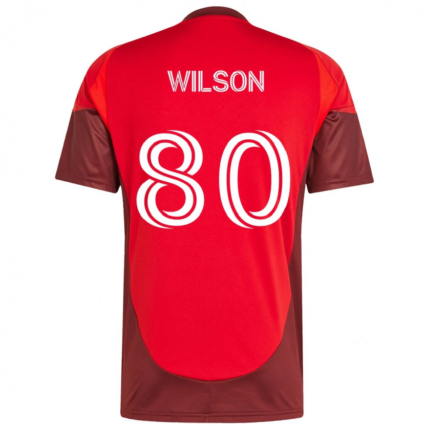 Danxen Kinderen Shafique Wilson #80 Rood Wit Thuisshirt Thuistenue 2025/26 T-Shirt