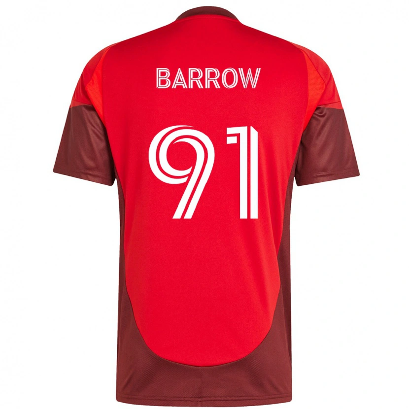 Danxen Kinderen Dékwon Barrow #91 Rood Wit Thuisshirt Thuistenue 2025/26 T-Shirt