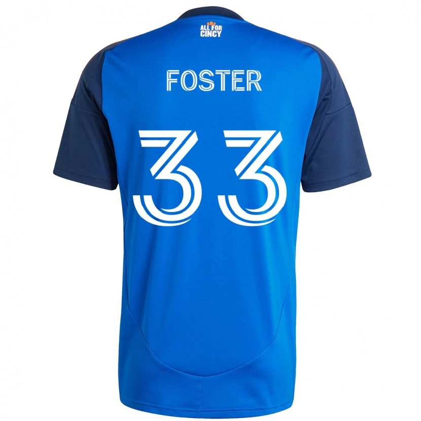 Danxen Kinderen Isaiah Foster #33 Donkerblauw Oranje Thuisshirt Thuistenue 2025/26 T-Shirt