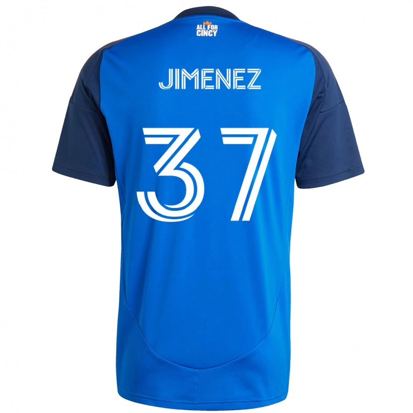 Danxen Kinderen Stiven Jimenez #37 Donkerblauw Oranje Thuisshirt Thuistenue 2025/26 T-Shirt