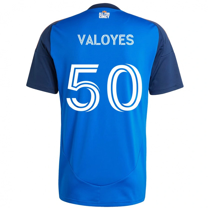 Danxen Kinderen Yeiner Valoyes #50 Donkerblauw Oranje Thuisshirt Thuistenue 2025/26 T-Shirt