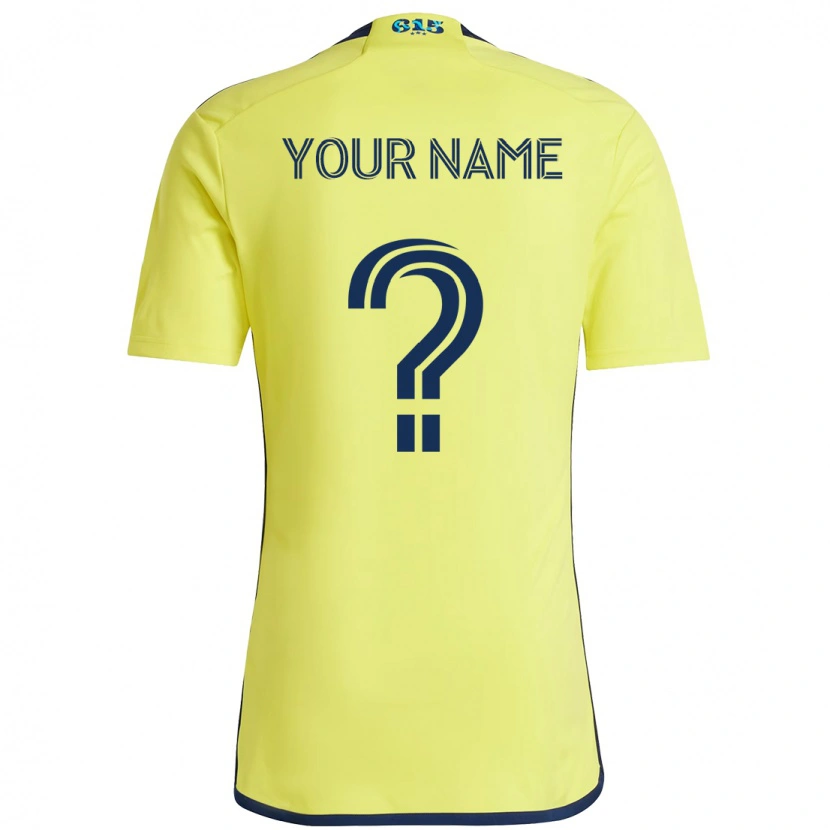 Danxen Kinderen Uw Naam #0 Geel Marineblauw Thuisshirt Thuistenue 2025/26 T-Shirt