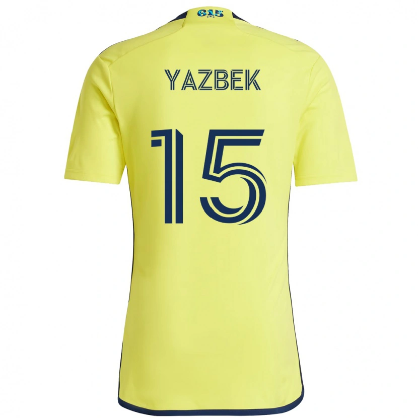 Danxen Kinderen Patrick Yazbek #15 Geel Marineblauw Thuisshirt Thuistenue 2025/26 T-Shirt