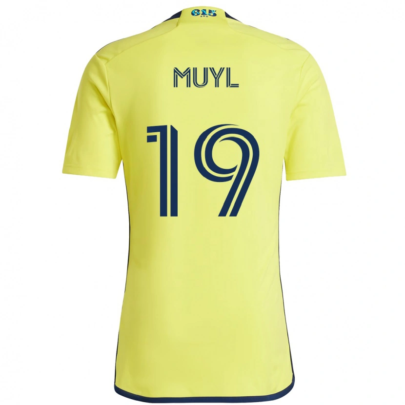 Danxen Kinderen Alex Muyl #19 Geel Marineblauw Thuisshirt Thuistenue 2025/26 T-Shirt