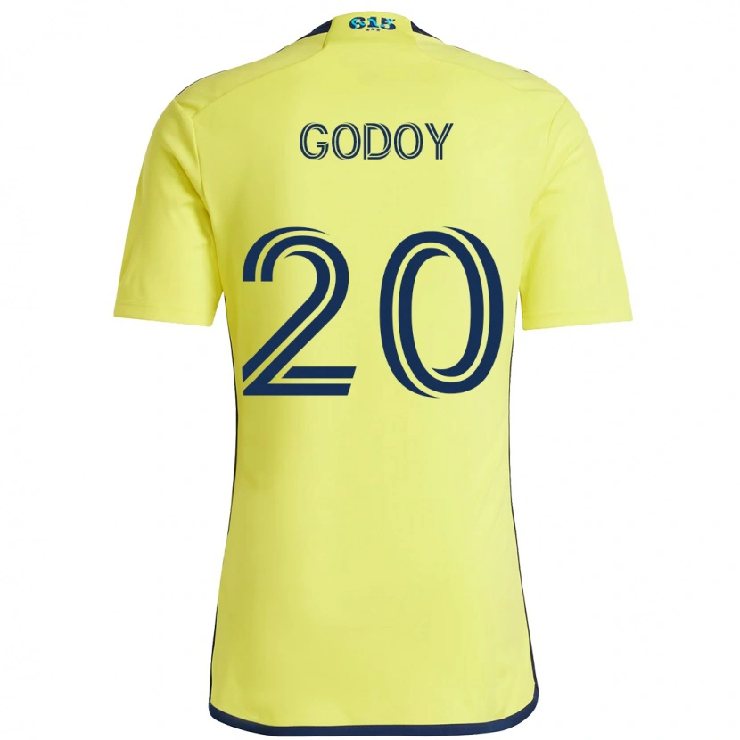 Danxen Kinderen Aníbal Godoy #20 Geel Marineblauw Thuisshirt Thuistenue 2025/26 T-Shirt
