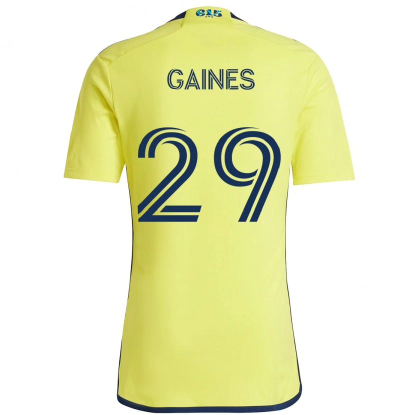 Danxen Kinderen Julian Gaines #29 Geel Marineblauw Thuisshirt Thuistenue 2025/26 T-Shirt