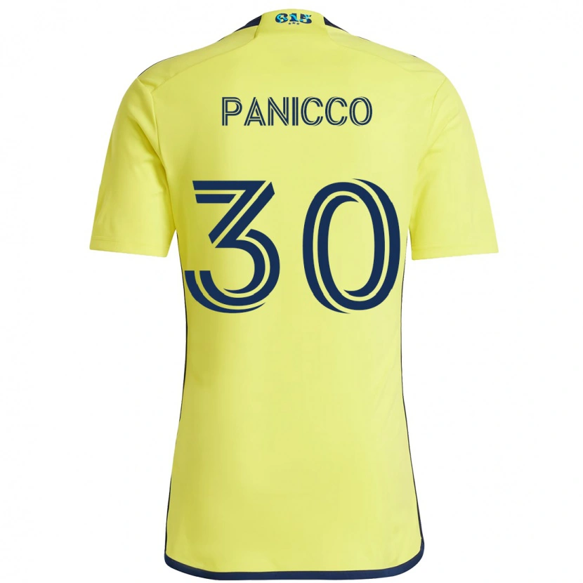 Danxen Kinderen Elliot Panicco #30 Geel Marineblauw Thuisshirt Thuistenue 2025/26 T-Shirt