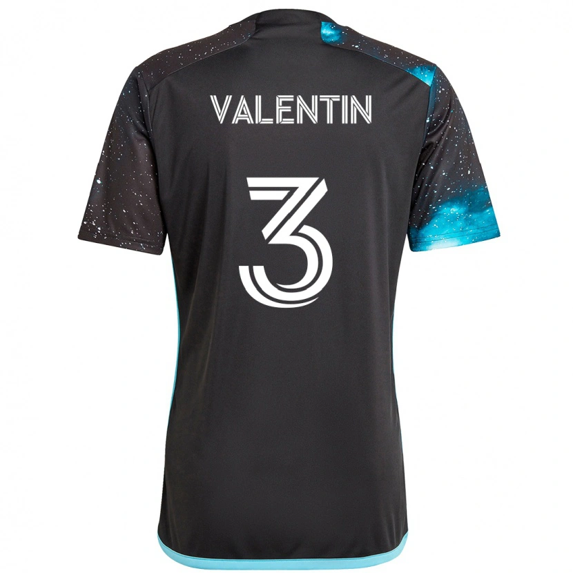 Danxen Kinderen Zarek Valentin #3 Zwart Blauw Thuisshirt Thuistenue 2025/26 T-Shirt