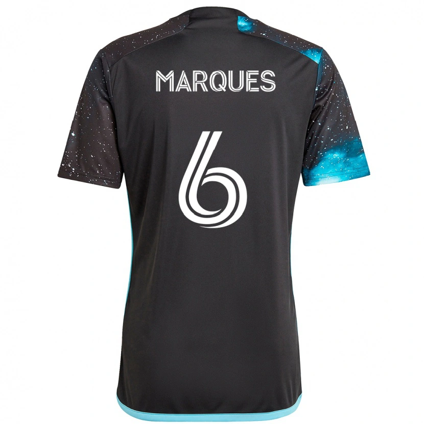 Danxen Kinderen Mikael Marqués #6 Zwart Blauw Thuisshirt Thuistenue 2025/26 T-Shirt