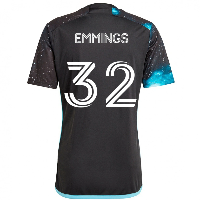 Danxen Kinderen Fred Emmings #32 Zwart Blauw Thuisshirt Thuistenue 2025/26 T-Shirt