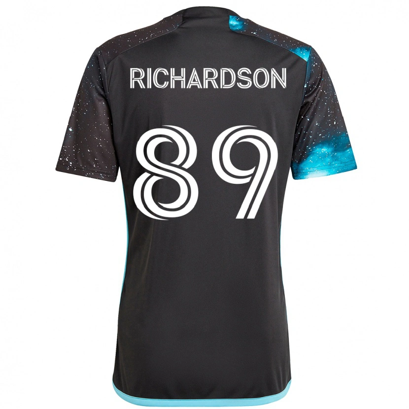 Danxen Kinderen Nick Richardson #89 Zwart Blauw Thuisshirt Thuistenue 2025/26 T-Shirt