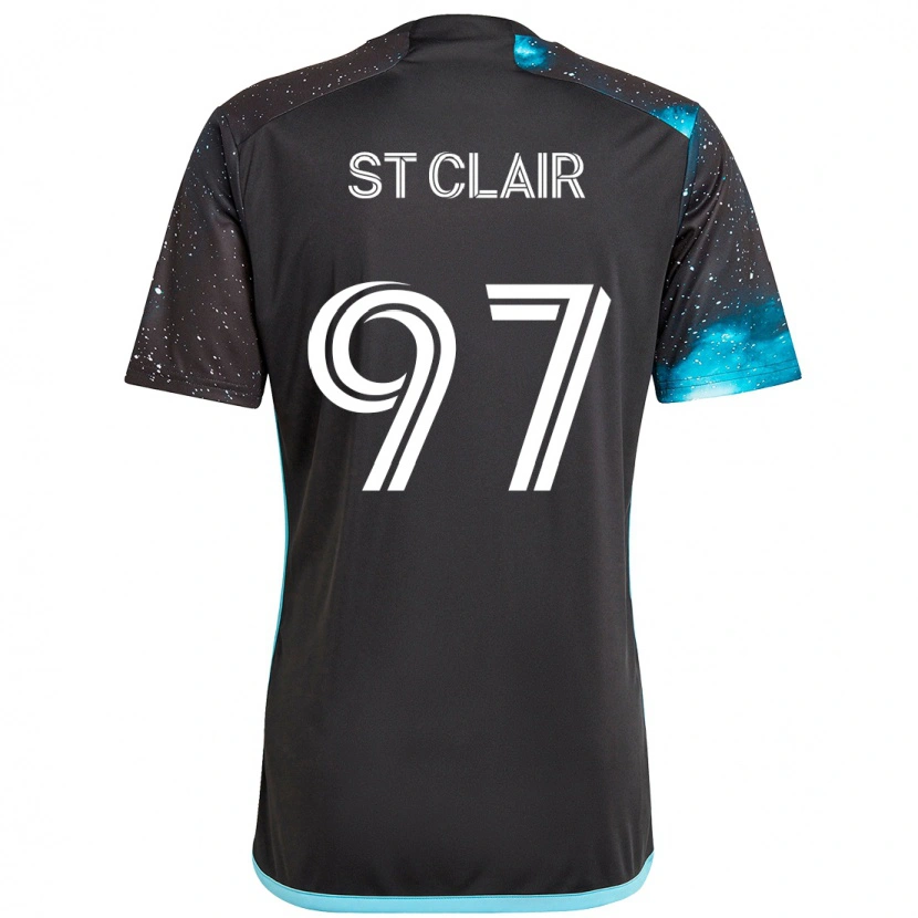 Danxen Kinderen Dayne St. Clair #97 Zwart Blauw Thuisshirt Thuistenue 2025/26 T-Shirt