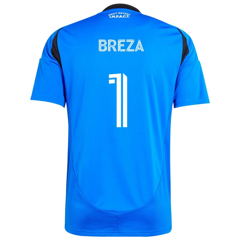 Danxen Kinderen Sebastian Breza #1 Donkerblauw Zwart Thuisshirt Thuistenue 2025/26 T-Shirt