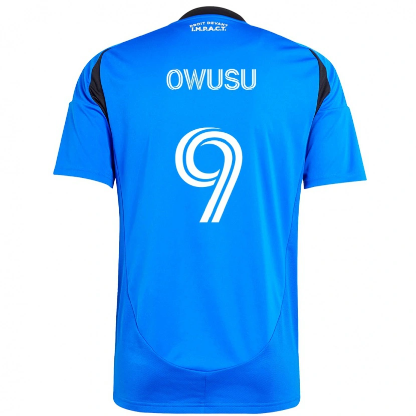 Danxen Kinderen Prince Osei Owusu #9 Donkerblauw Zwart Thuisshirt Thuistenue 2025/26 T-Shirt