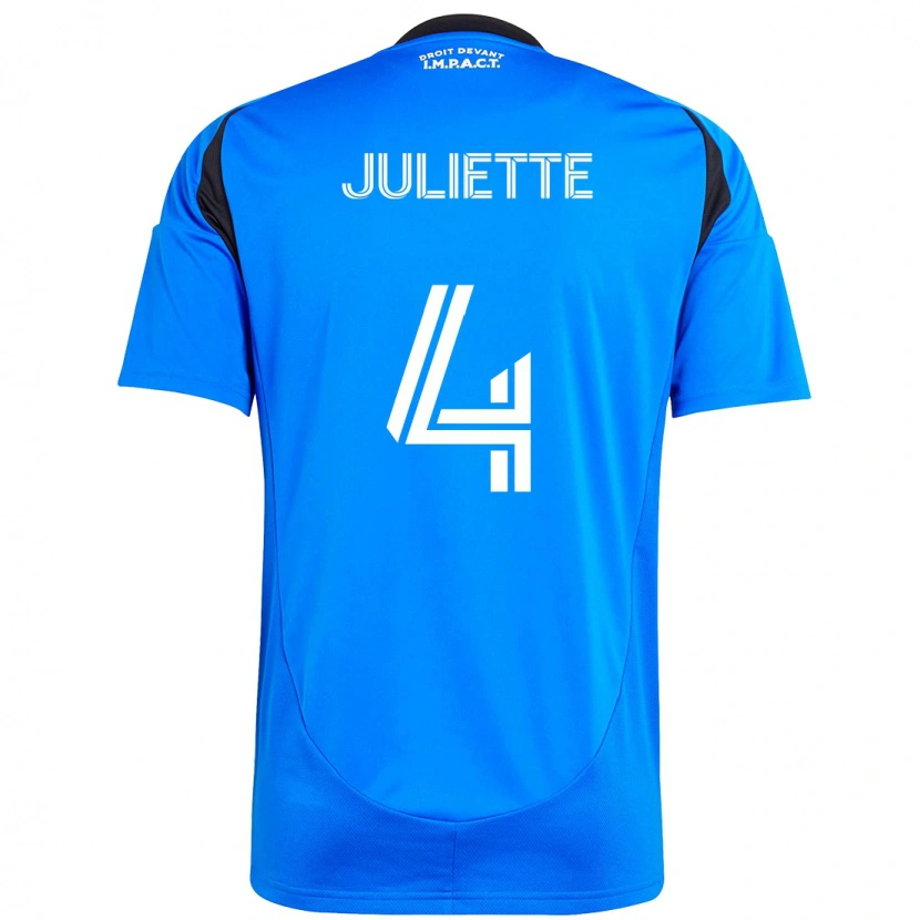 Danxen Kinderen Perreault Juliette #4 Donkerblauw Zwart Thuisshirt Thuistenue 2025/26 T-Shirt