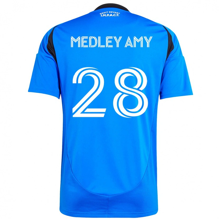 Danxen Kinderen Medley Amy #28 Donkerblauw Zwart Thuisshirt Thuistenue 2025/26 T-Shirt