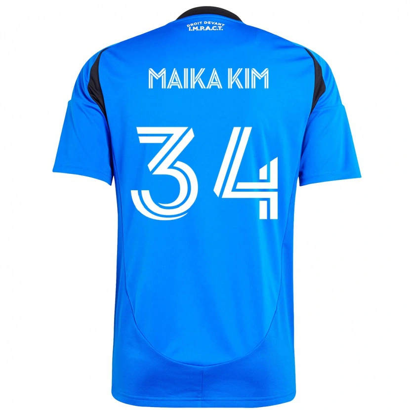 Danxen Kinderen Guerrier Maika Kim #34 Donkerblauw Zwart Thuisshirt Thuistenue 2025/26 T-Shirt