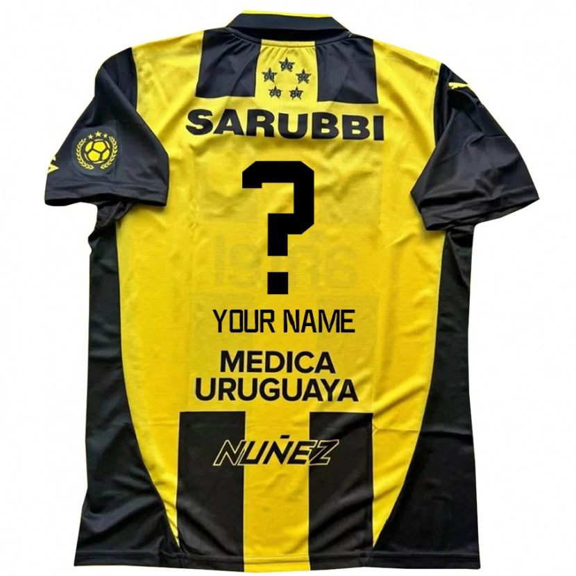Danxen Kinderen Uw Naam #0 Geel Zwart Thuisshirt Thuistenue 2025/26 T-Shirt