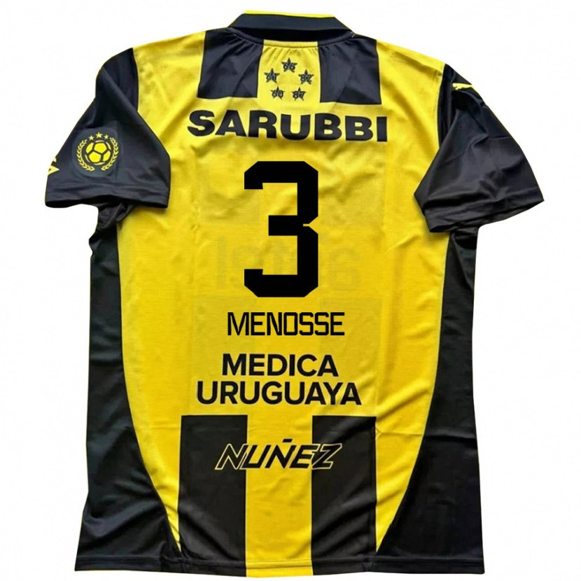 Danxen Kinderen Hernán Menosse #3 Geel Zwart Thuisshirt Thuistenue 2025/26 T-Shirt