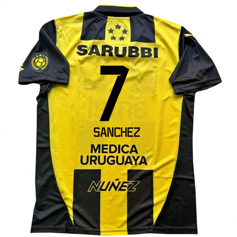 Danxen Kinderen Carlos Sánchez #7 Geel Zwart Thuisshirt Thuistenue 2025/26 T-Shirt