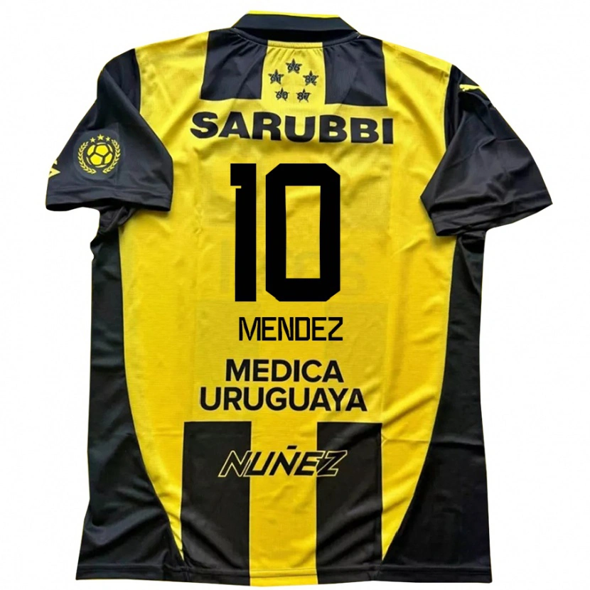 Danxen Kinderen Kevin Méndez #10 Geel Zwart Thuisshirt Thuistenue 2025/26 T-Shirt