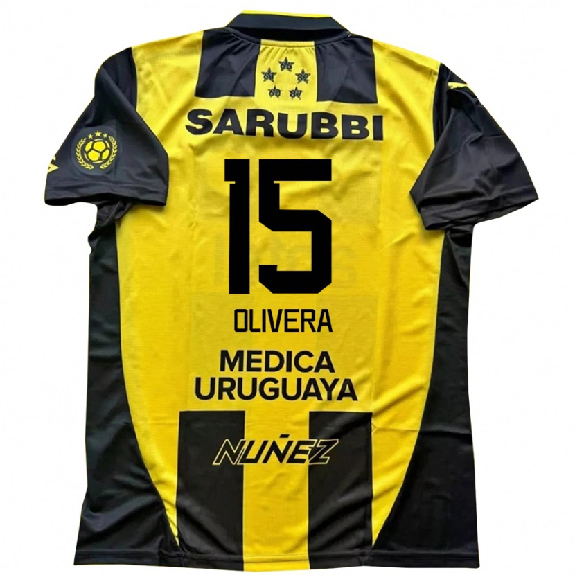 Danxen Kinderen Maximiliano Olivera #15 Geel Zwart Thuisshirt Thuistenue 2025/26 T-Shirt
