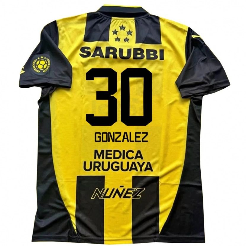 Danxen Kinderen Ángel González #30 Geel Zwart Thuisshirt Thuistenue 2025/26 T-Shirt
