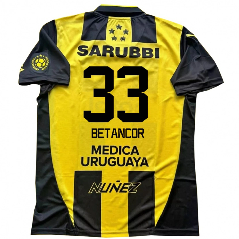 Danxen Kinderen Bruno Betancor #33 Geel Zwart Thuisshirt Thuistenue 2025/26 T-Shirt