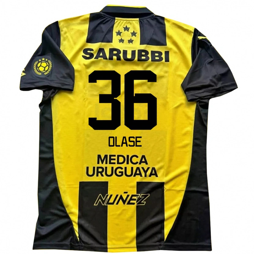 Danxen Kinderen Tomás Olase #36 Geel Zwart Thuisshirt Thuistenue 2025/26 T-Shirt