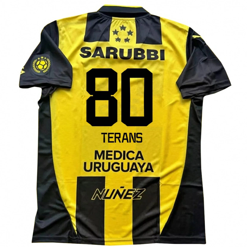 Danxen Kinderen David Terans #80 Geel Zwart Thuisshirt Thuistenue 2025/26 T-Shirt
