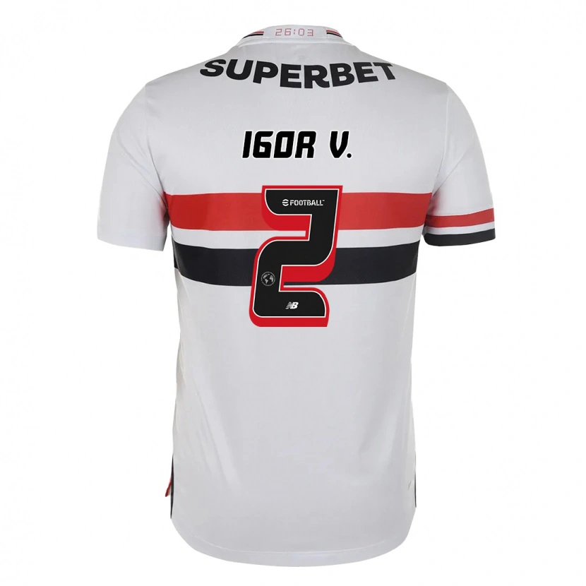 Danxen Kinderen Igor Vinícius #2 Rood Zwart Wit Thuisshirt Thuistenue 2025/26 T-Shirt