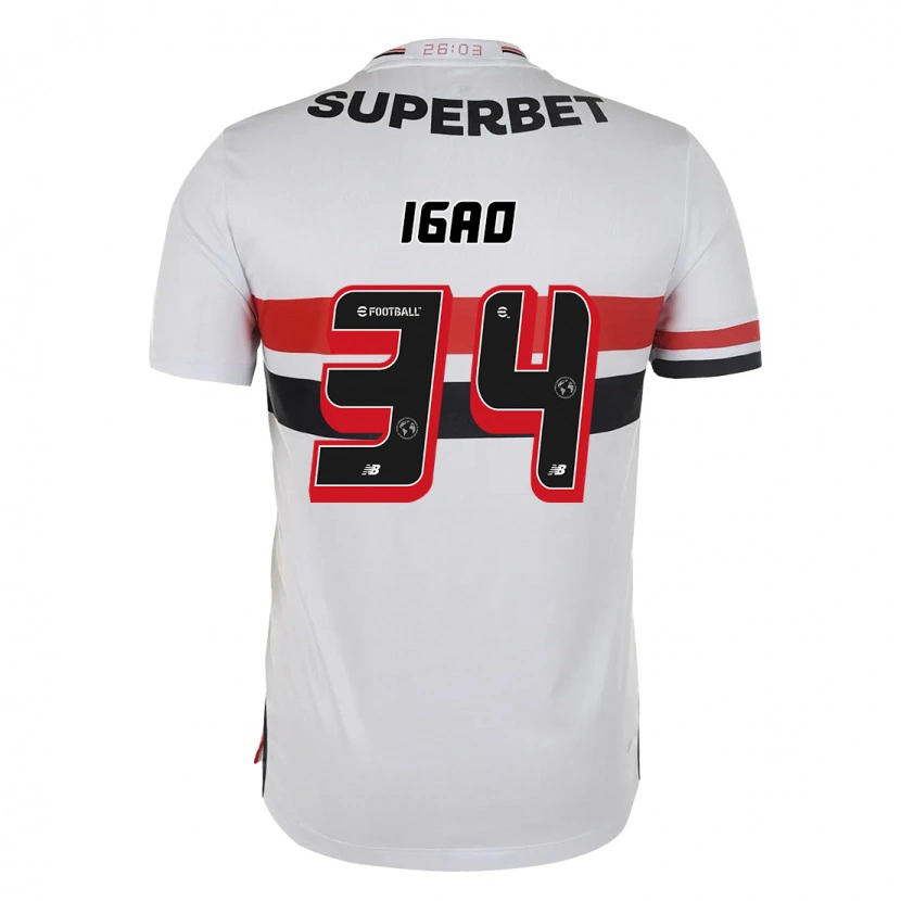 Danxen Kinderen Igão #34 Rood Zwart Wit Thuisshirt Thuistenue 2025/26 T-Shirt