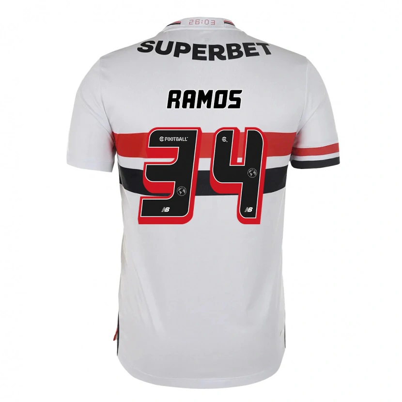 Danxen Kinderen Raí Ramos #34 Rood Zwart Wit Thuisshirt Thuistenue 2025/26 T-Shirt