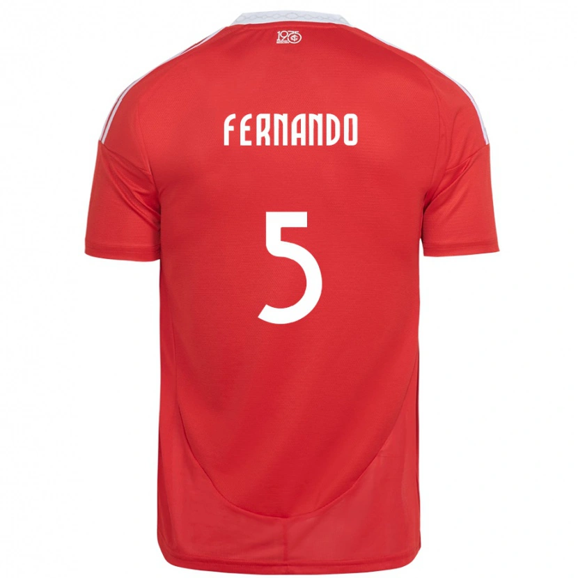 Danxen Kinderen Fernando #5 Rood Wit Thuisshirt Thuistenue 2025/26 T-Shirt