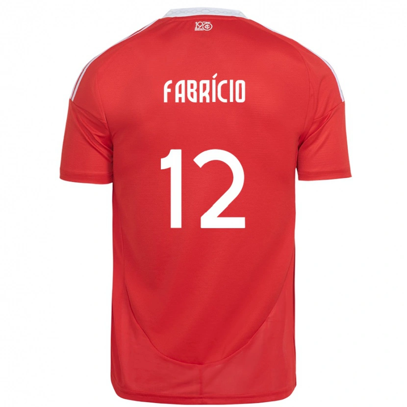 Danxen Kinderen Fabrício #12 Rood Wit Thuisshirt Thuistenue 2025/26 T-Shirt