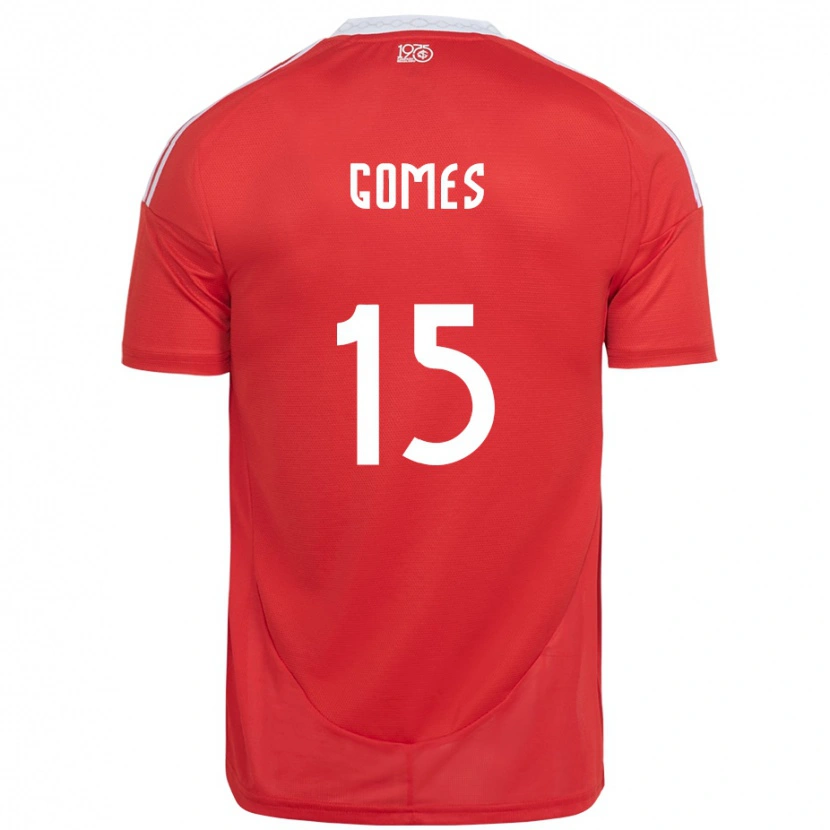 Danxen Kinderen Bruno Gomes #15 Rood Wit Thuisshirt Thuistenue 2025/26 T-Shirt