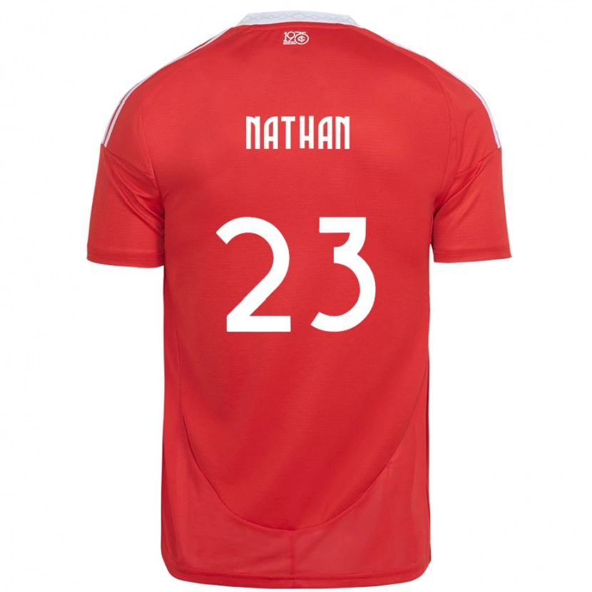 Danxen Kinderen Nathan #23 Rood Wit Thuisshirt Thuistenue 2025/26 T-Shirt