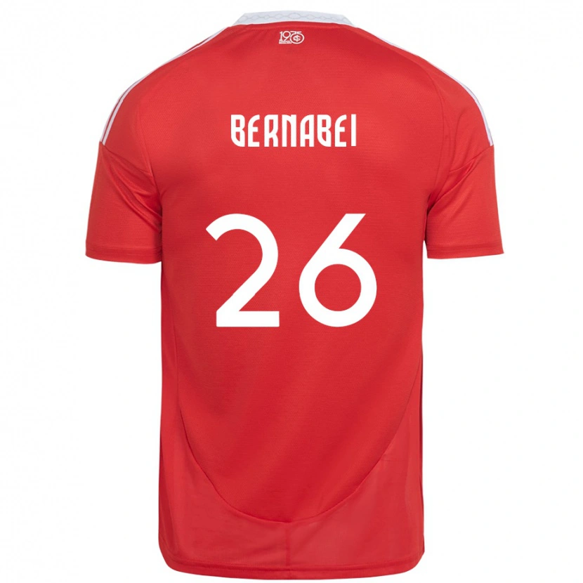 Danxen Kinderen Alexandro Bernabei #26 Rood Wit Thuisshirt Thuistenue 2025/26 T-Shirt