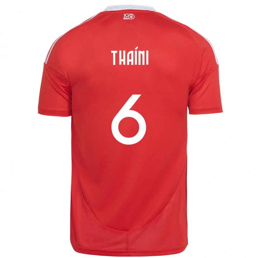 Danxen Kinderen Thaíni #6 Rood Wit Thuisshirt Thuistenue 2025/26 T-Shirt