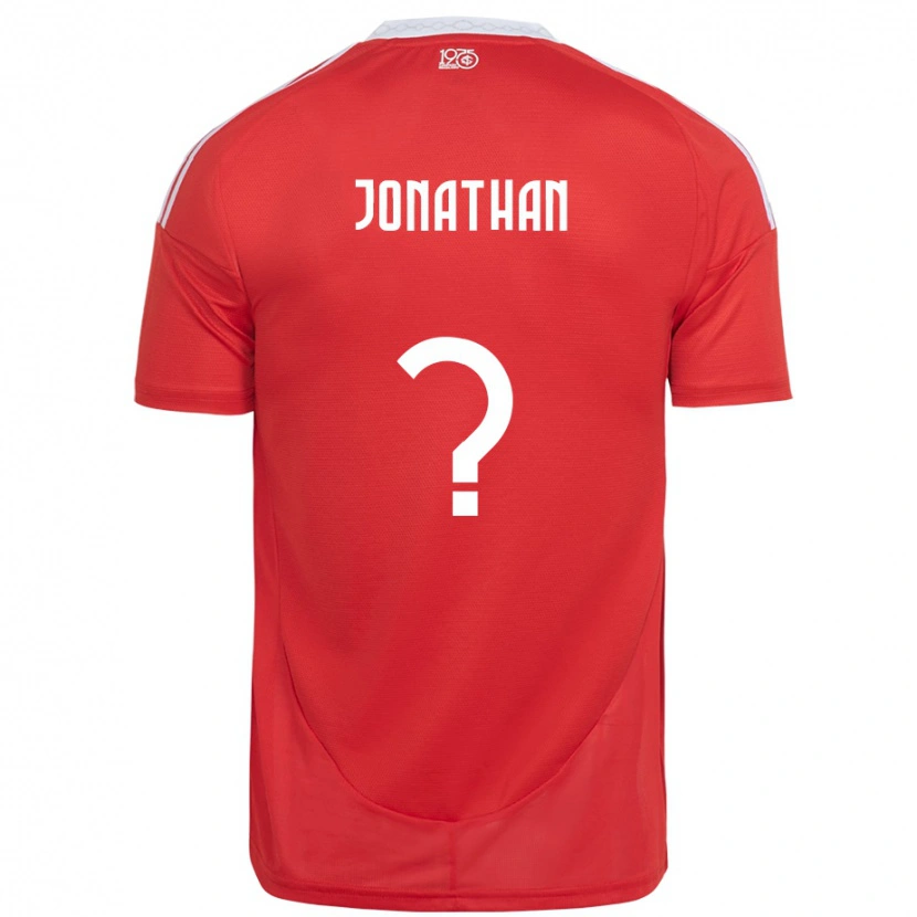 Danxen Kinderen Jonathan #0 Rood Wit Thuisshirt Thuistenue 2025/26 T-Shirt