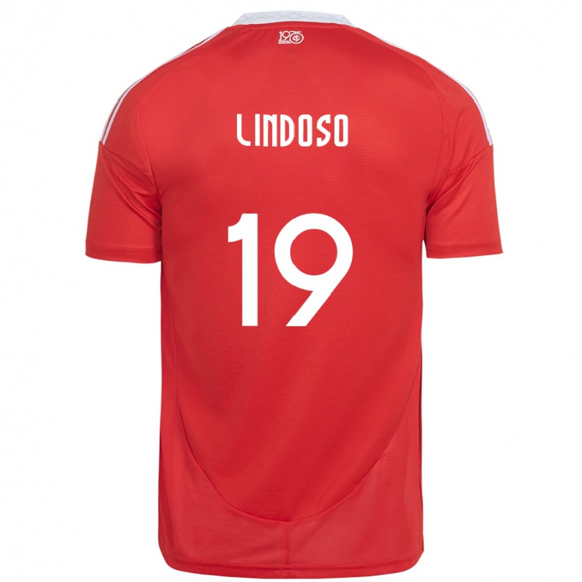 Danxen Kinderen Rodrigo Lindoso #19 Rood Wit Thuisshirt Thuistenue 2025/26 T-Shirt