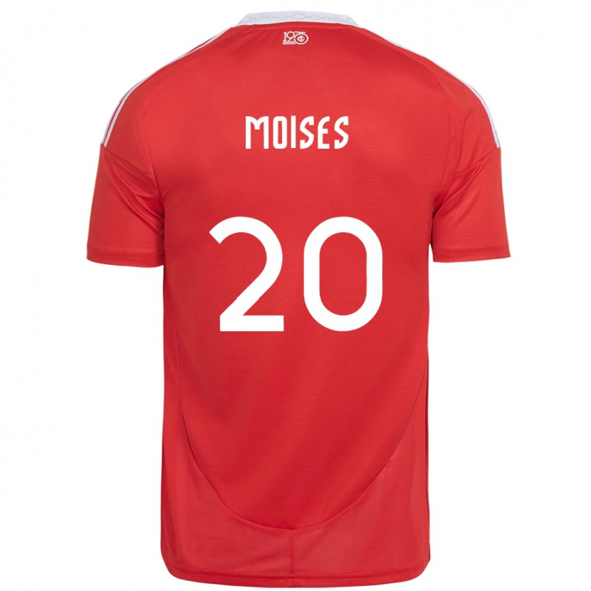 Danxen Kinderen Moises #20 Rood Wit Thuisshirt Thuistenue 2025/26 T-Shirt