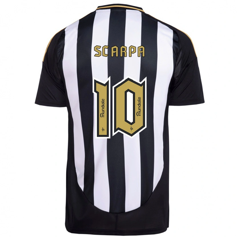 Danxen Kinderen Gustavo Scarpa #10 Wit Zwart Thuisshirt Thuistenue 2025/26 T-Shirt